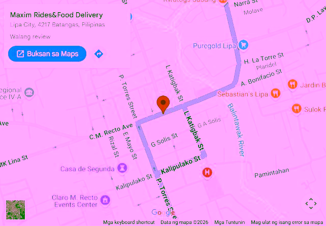 Captured public map showing the Maxim Lipa office; local preview