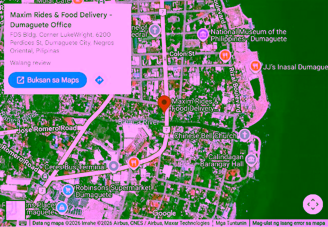 Captured public map showing the Maxim Dumaguete office; local preview